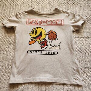 PAC-MAN Basketball Graphic Tee – Size S (6–7) – Retro Gamer Kids Shirt